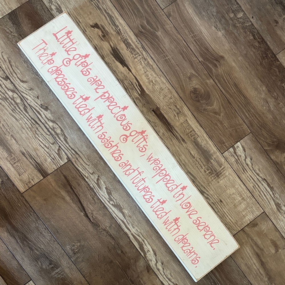 Inspirational Wall Sign with Pink Text